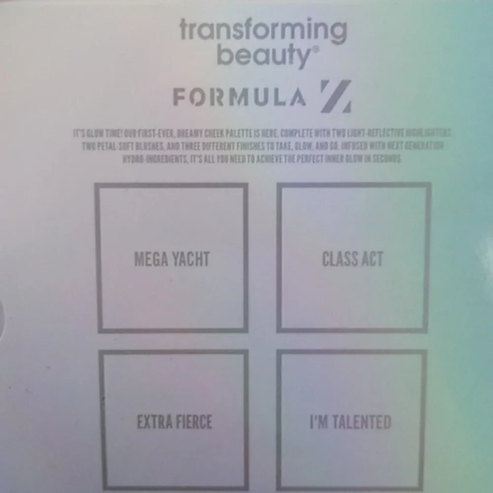 NIB FORMULA Z COSMETICS Transforming Beauty Cheek Palette